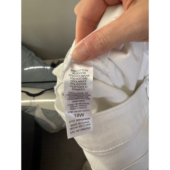 NWOT Democracy Scallop Hem Barely Boot Jeans in White SZ 18W - Picture 6 of 6